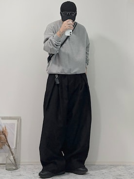 「アイテム（スラックス）」を使った、YUHEIさん（メンズ・178cm・20代）の秋コーディネート