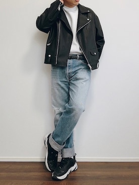 「ASCLO（エジュクロ）のアイテム（ジャケット/アウター）」を使った、YUHEIさん（メンズ・178cm）の冬コーディネート