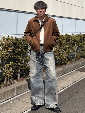 「LASSU&FRISS（ラスアンドフリス）のクラシックローファー（ローファー、ブラック系）」を使った、YUHEIさん（メンズ・178cm）の春コーディネート