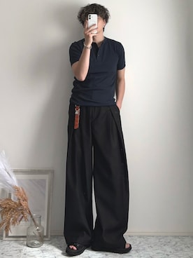 「LIDNM（リドム）のアイテム」を使った、YUHEIさん（メンズ・178cm）の夏コーディネート