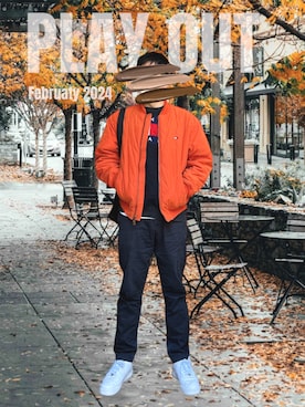 「TOMMY HILFIGER（トミーヒルフィガー）のアイテム（ジャケット/アウター）」を使った、ryo@相互フォローさん（メンズ・179cm）の冬コーディネート