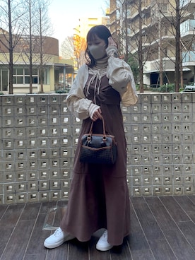 「one after another NICE CLAUP（ワンアフターアナザーナイスクラップ）のアイテム（アンサンブル）」を使った、hiyoriさん（レディース・150cm）の冬コーディネート