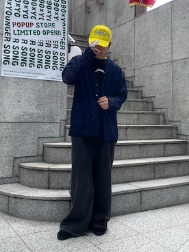 「WHITELAND（ホワイトランド）のアイテム（デニムパンツ）」を使った、Jesusさん（メンズ・171cm）の夏コーディネート