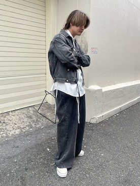 「WHITELAND（ホワイトランド）のアイテム（パンツ）」を使った、Jesusさん（メンズ・171cm）の春コーディネート