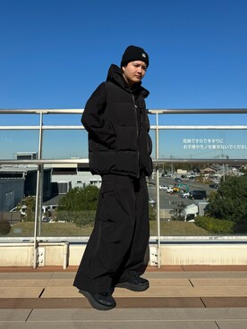 「WHITELAND（ホワイトランド）のアイテム（帽子）」を使った、Jesusさん（メンズ・171cm）の冬コーディネート