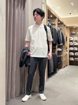 「アイテム（セットアップ）」を使った、Shohei Okuyamaさん（メンズ・177cm）の夏コーディネート