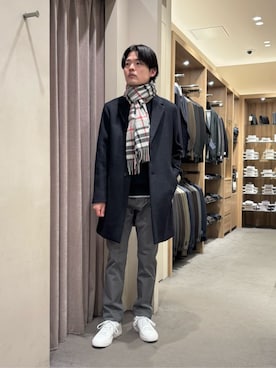 「アイテム（チノパンツ）」を使った、Shohei Okuyamaさん（メンズ・177cm）の冬コーディネート