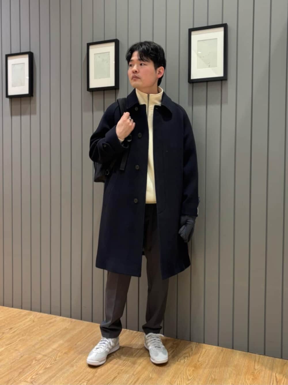 SENTDALE WOOL ステンカラーコートを使ったメンズ人気ファッション