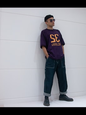 「niko and...（ニコアンド）のアイテム（トップス、パープル系）」を使った、Nano✨さん（メンズ）の冬コーディネート