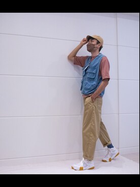 「UNIQLO（ユニクロ）のアイテム（パンツ、ベージュ系）」を使った、Nano✨さん（メンズ）の冬コーディネート