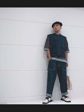 「niko and...（ニコアンド）のアイテム（デニムパンツ、ブルー系）」を使った、Nano✨さん（メンズ）の冬コーディネート