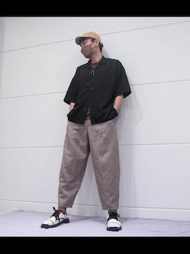 「GU（ジーユー）のアイテム（パンツ、グレー系）」を使った、Nano✨さん（メンズ）の冬コーディネート