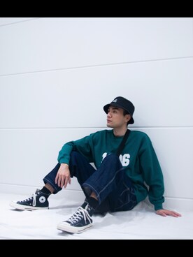 「niko and...（ニコアンド）のアイテム（トップス、グリーン系）」を使った、Nano✨さん（メンズ）の春コーディネート