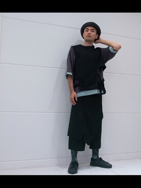 「warriorsのアイテム（レッグウェア、ブラック系）」を使った、Nano✨さん（メンズ）の冬コーディネート