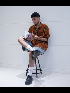 「Dr. Martens（ドクターマーチン）のアイテム（シューズ、ブラック系）」を使った、Nano✨さん（メンズ）の冬コーディネート