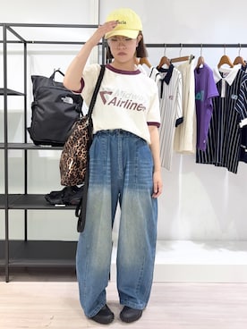 「Odds（オッズ）のアイテム（帽子）」を使った、raneさん（レディース・154cm）の夏コーディネート