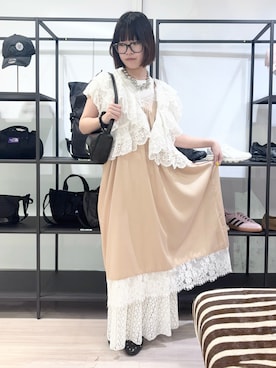 「ROSE BUD（ローズバッド）のアイテム（アクセサリー）」を使った、raneさん（レディース・154cm）の春コーディネート