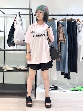 「UMBRO（アンブロ）のアイテム」を使った、raneさん（レディース・154cm）の夏コーディネート