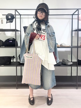 「アイテム（財布/小物）」を使った、raneさん（レディース・154cm）の春コーディネート