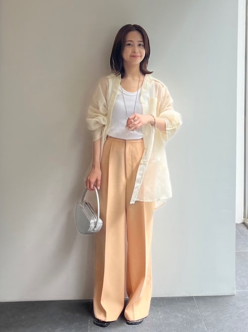 今季 public tokyo シアーオーバーシャツ アイボリー PUBLIC TOKYO（パブリックトウキョウ）の「シアーオーバーシャツ