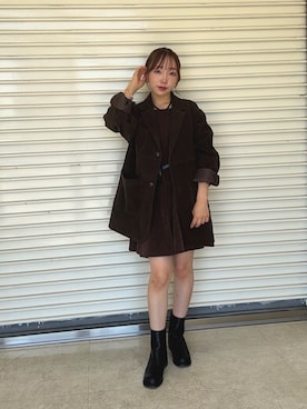 「秋のコーデ」｜「アイテム（その他アウター）」を使った、yuaさん（レディース・149cm）の秋コーディネート