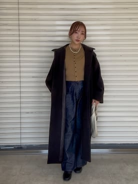 「アイテム（ステンカラーコート）」を使った、yuaさん（レディース・149cm）の秋コーディネート