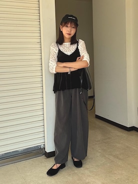 「アイテム（バレエシューズ）」を使った、yuaさん（レディース・149cm）の夏コーディネート