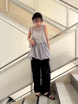 「アイテム（チュニック）」を使った、yuaさん（レディース・149cm）の夏コーディネート