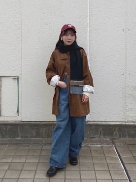 「アイテム（マフラー）」を使った、yuaさん（レディース・149cm）の秋コーディネート