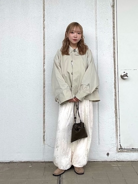 「KBF（ケイビーエフ）のアイテム（パンツ）」を使った、yuaさん（レディース・149cm）の春コーディネート