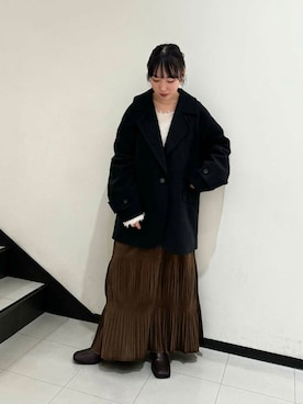 「アイテム（ステンカラーコート）」を使った、yuaさん（レディース・149cm）の秋コーディネート