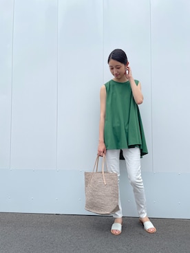 「BEARDSLEY」｜「アイテム（その他）」を使った、rinonさん（レディース・163cm）の夏コーディネート