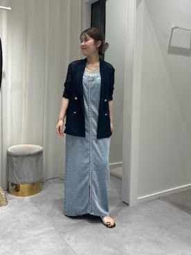 「アイテム（テーラードジャケット）」を使った、Hinako Satoさん（レディース・159cm）の夏コーディネート