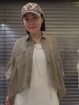 「DouDou（ドゥドゥ）のアイテム（アクセサリー）」を使った、Hinako Satoさん（レディース・159cm）の夏コーディネート