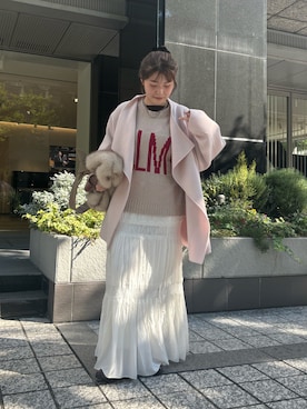 「アイテム（その他アウター、ピンク系）」を使った、Hinako Satoさん（レディース・159cm）の秋コーディネート