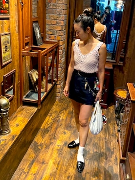 「VINTAGE（ヴィンテージ）のアイテム（キャミソール）」を使った、shoppiiiiiiiiiiiさん（レディース・159cm）の秋コーディネート