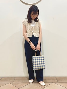 「earth music&ecology（アースミュージックアンドエコロジー）のアイテム」を使った、akiさん（レディース・158cm）の夏コーディネート