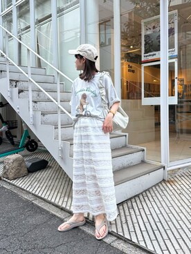 「アイテム（キャップ）」を使った、ayanoさん（レディース・160cm・20代）の夏コーディネート