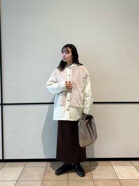 「ラメスカート」｜「アイテム（ブルゾン）」を使った、ayanoさん（レディース・160cm）の秋コーディネート