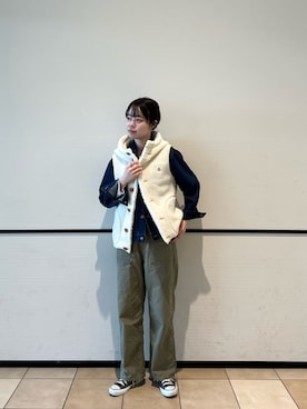 「ペインターパンツ」｜「アイテム（デニムジャケット）」を使った、ayanoさん（レディース・160cm）の秋コーディネート