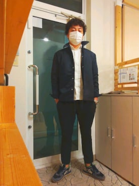 「COMME des GARCONS HOMME（コム デ ギャルソン・オム）のアイテム（ブルゾン）」を使った、たかゆきさん（メンズ・169cm）の秋コーディネート