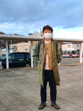 「COMME des GARCONS HOMME（コム デ ギャルソン・オム）のアイテム（その他アウター）」を使った、たかゆきさん（メンズ・169cm）の秋コーディネート