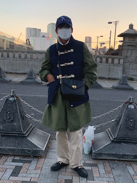 「RAGEBLUE（レイジブルー）のアイテム（ローファー）」を使った、しんどうさん（メンズ・169cm）の冬コーディネート