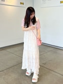 低身長向けサイズあり】シアージャガードレースノースリワンピース 低身長向けサイズあり】シアージャガードレースノースリワンピース