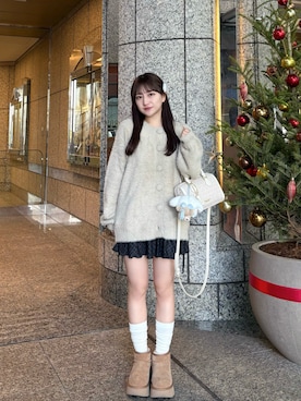 「アイテム（ボストンバッグ）」を使った、miyu Ӧさん（レディース・149cm）の冬コーディネート