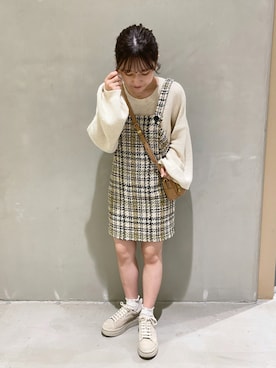 「NICE CLAUP（ナイスクラップ）のアイテム」を使った、miyu Ӧさん（レディース・148cm）の秋コーディネート