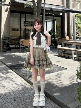 「LIPSERVICE（リップサービス）のアイテム」を使った、miyu Ӧさん（レディース・149cm）の夏コーディネート