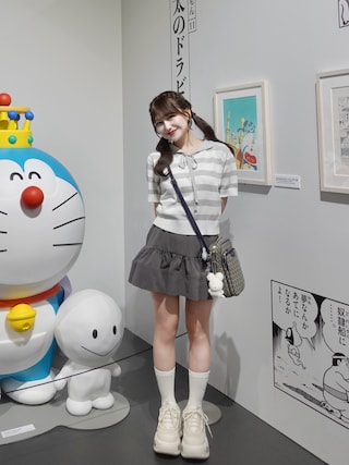 「Samantha Thavasa(サマンサタバサ)のST Jacquard ショルダーバッグ(ショルダーバッグ)」を使った、miyu Ӧさん(レディース・149cm)の夏コーディネート