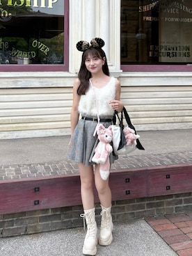 「アイテム（トートバッグ）」を使った、miyu Ӧさん（レディース・149cm）の秋コーディネート