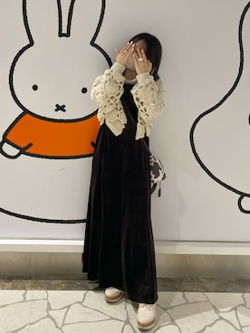 「one after another NICE CLAUP（ワンアフターアナザーナイスクラップ）のアイテム（その他シューズ）」を使った、miyu Ӧさん（レディース・148cm）の冬コーディネート
